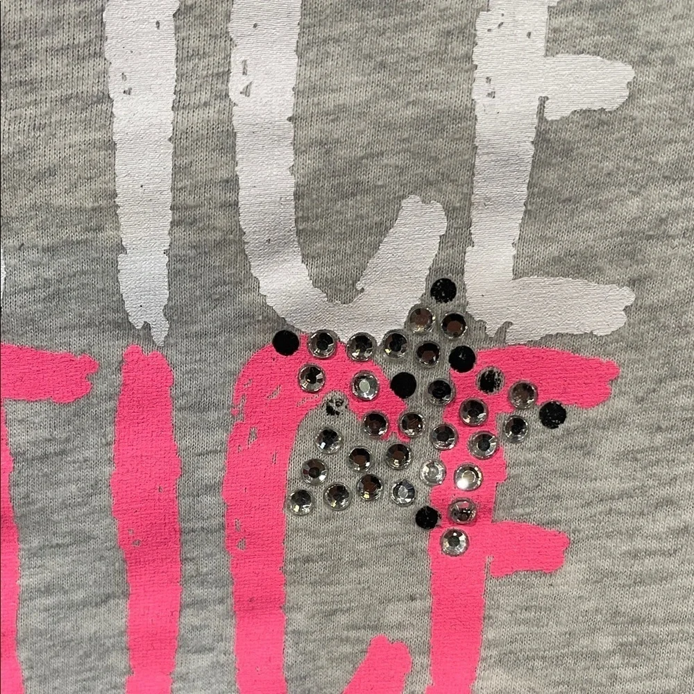 Justice Gray Tee with Pink and Black Accents